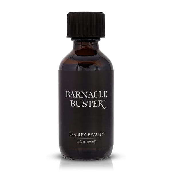 Barnacle Buster Facial Tonic in an Amber Glass Bottle with Black Child Proof Cap