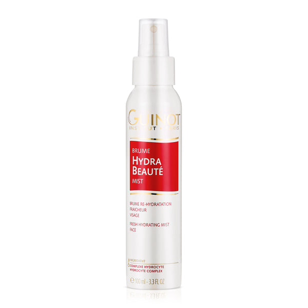 Hydra Beautè Mist in a White Find Mist Spray Bottle with Red and Gold Lettering