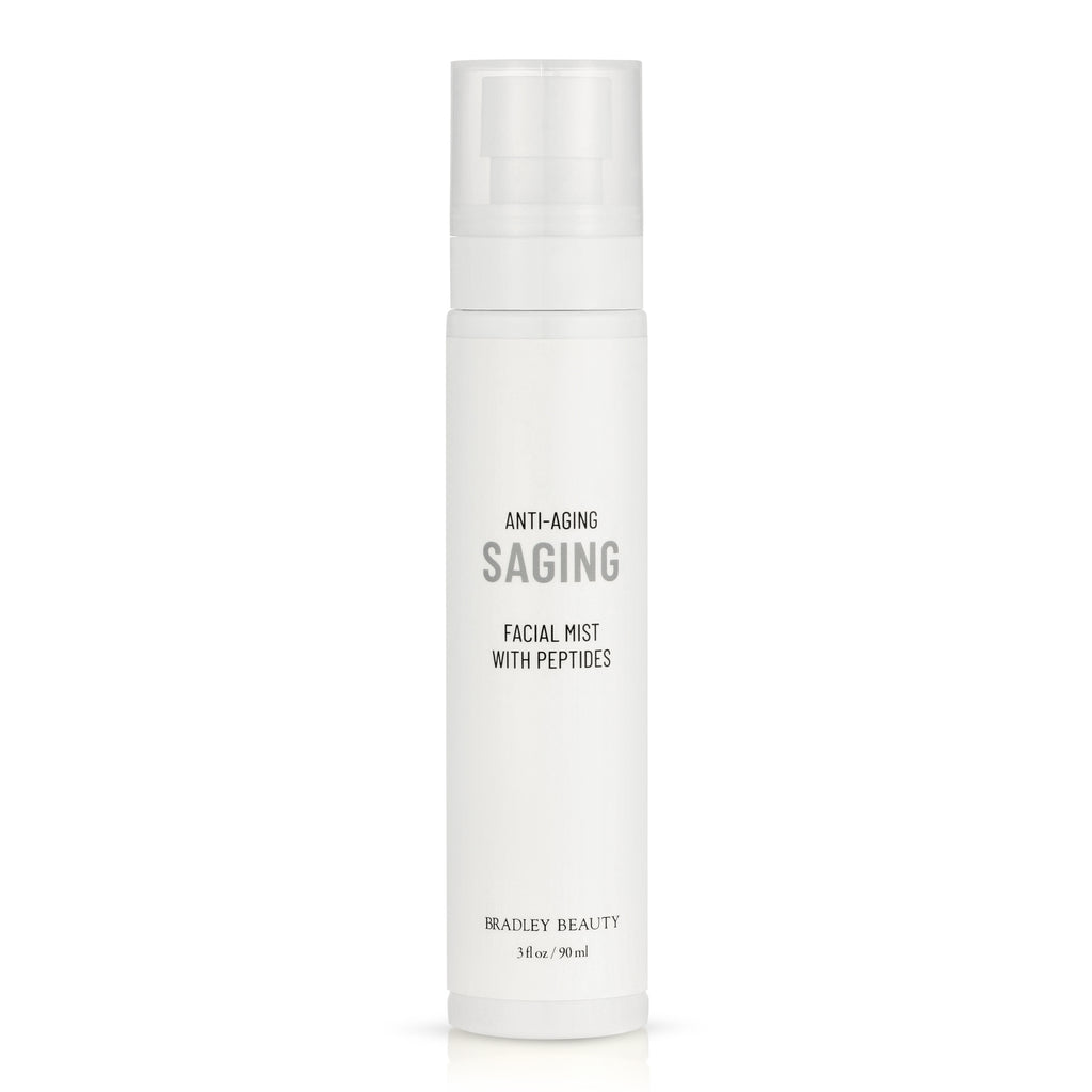 Anti-Aging Saging in a White Bottle with Spray Mist Cap