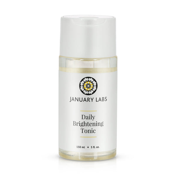 Daily Brightening Tonic in a Clear Plastic Bottle with a White Disc Top Cap