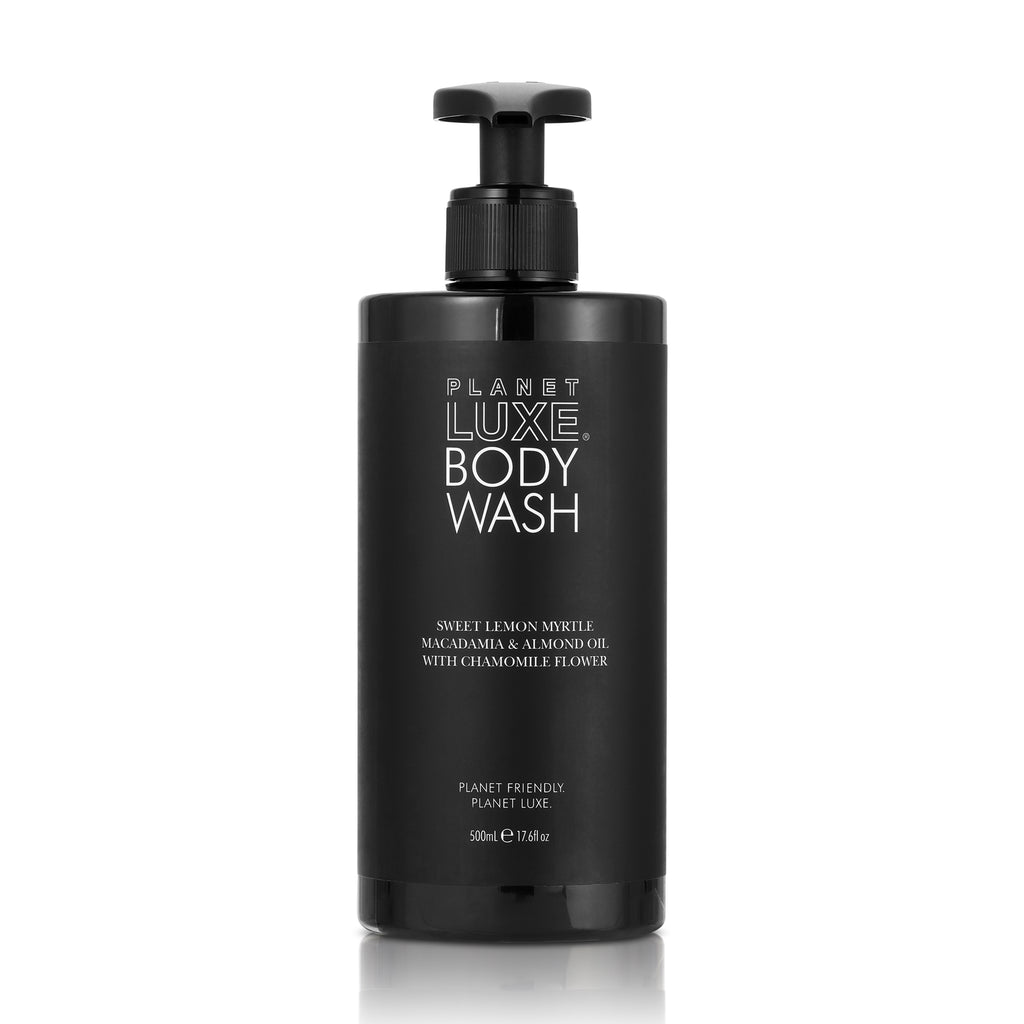Planet Luxe Body Wash in Black Bottle with Pump Dispenser - Body Wash Scent Lemon Myrtle 
