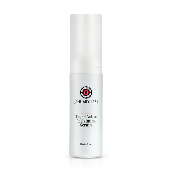 Triple Active Reclaiming Serum in white tube with white cap.