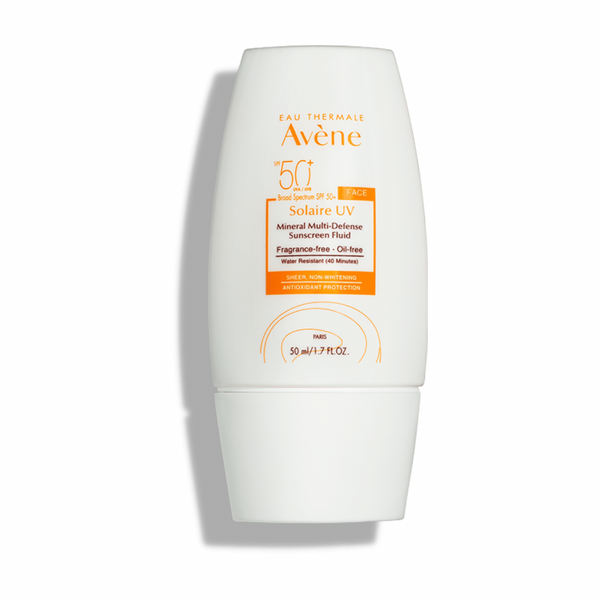 Solaire UV SPF 50 in a white tube with twist off cap.